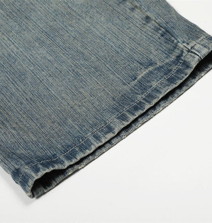 TALKLESSFASHION Punk ripped distressed washed jeans