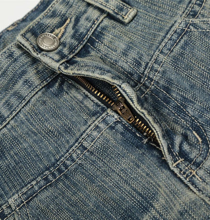 TALKLESSFASHION Punk ripped distressed washed jeans