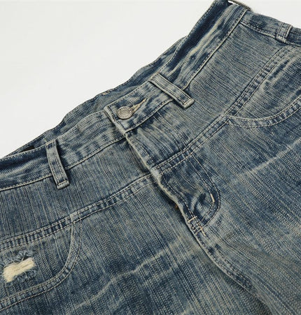 TALKLESSFASHION Punk ripped distressed washed jeans