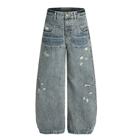 TALKLESSFASHION Punk ripped distressed washed jeans