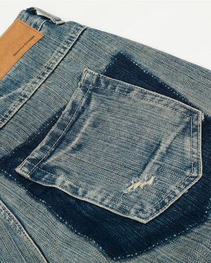 TALKLESSFASHION Punk ripped distressed washed jeans