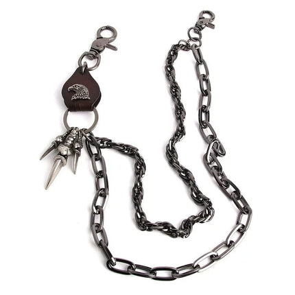 TALKLESSFASHION Punk trouser chainsMen's metallic jeans accessoriesAmerican waist chains, hip-hop trendy embellishments, statement pants, eagle claw charms