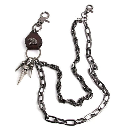 TALKLESSFASHION Punk trouser chainsMen's metallic jeans accessoriesAmerican waist chains, hip-hop trendy embellishments, statement pants, eagle claw charms