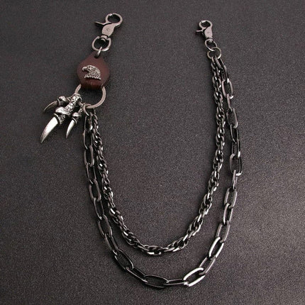 TALKLESSFASHION Punk trouser chainsMen's metallic jeans accessoriesAmerican waist chains, hip-hop trendy embellishments, statement pants, eagle claw charms