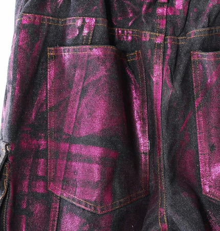 THETLSTUDIO Purple Bronzing Wide-Leg Cargo Jeans