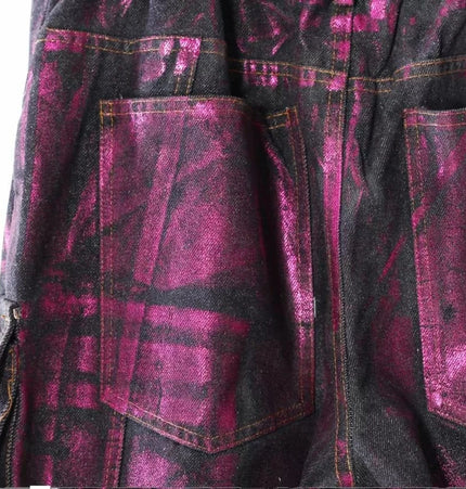 THETLSTUDIO Purple Bronzing Wide-Leg Cargo Jeans