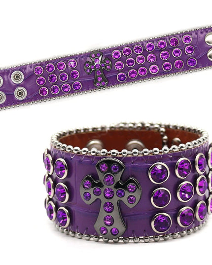 TALKLESSFASHION Purple cross hip-hop punk hand band