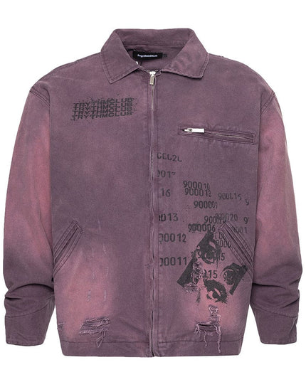 TALKLESSFASHION Purple / L Gradient Inkjet Workwear Jacket For Men