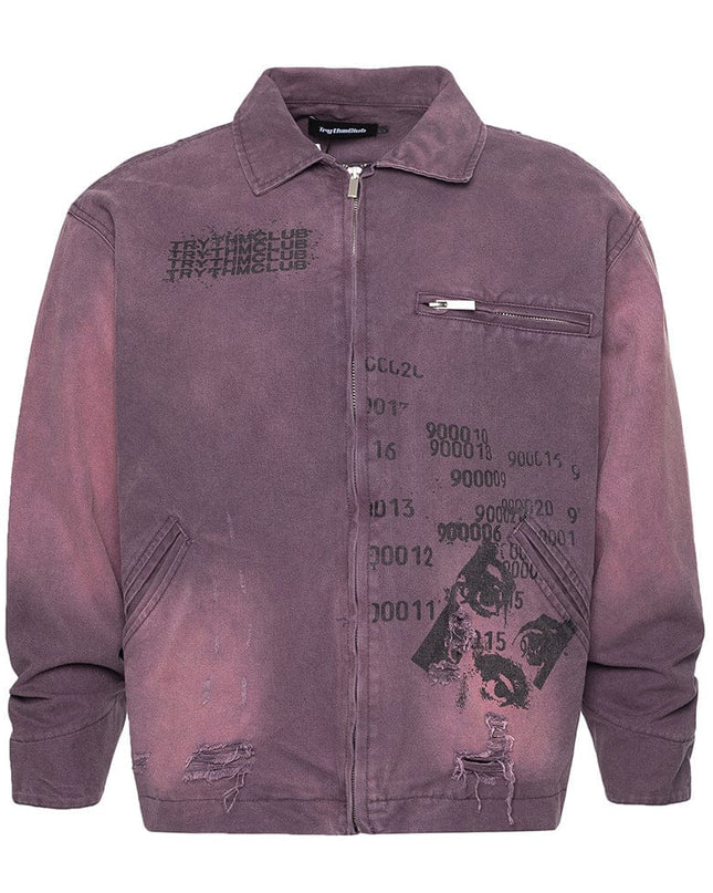 TALKLESSFASHION Purple / L Gradient Inkjet Workwear Jacket For Men