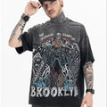 TALKLESSFASHION Retro Black / L Dyed Retro Printed T-Shirt —- 7090