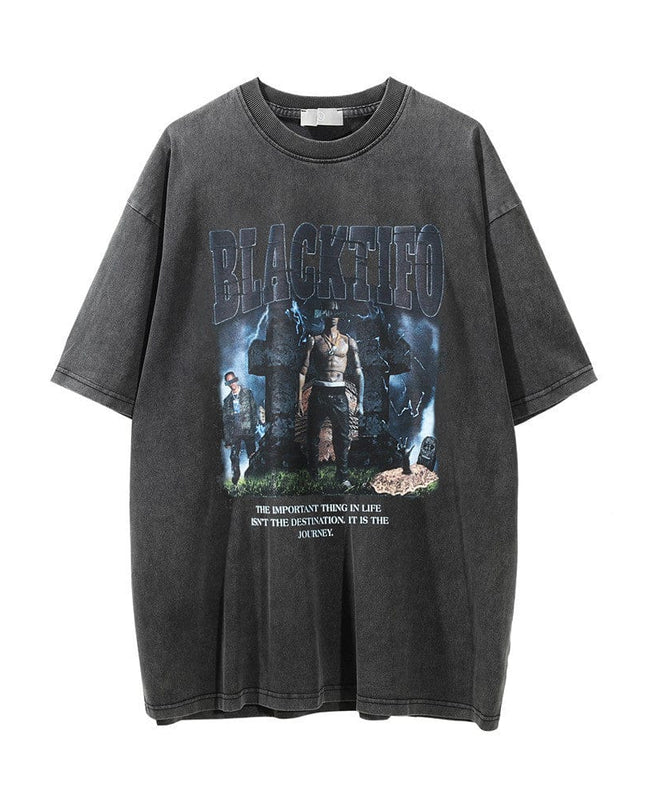 TALKLESSFASHION Retro Black / L Journey of life Inspo T-shirt—4277