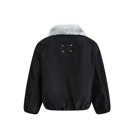 TALKLESSFASHION Retro Contrast Stitching Loose Padded Jacket