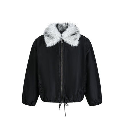 TALKLESSFASHION Retro Contrast Stitching Loose Padded Jacket