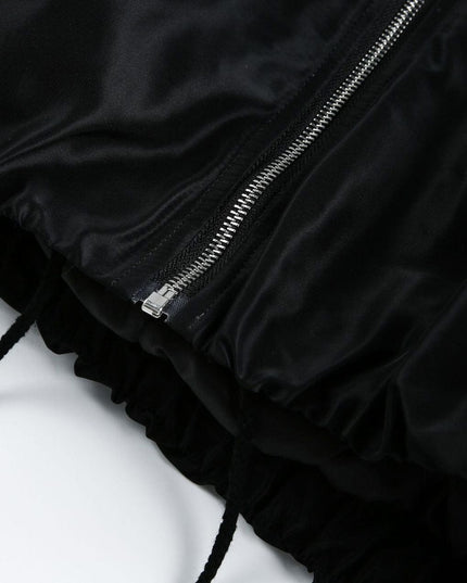 TALKLESSFASHION Retro Contrast Stitching Loose Padded Jacket