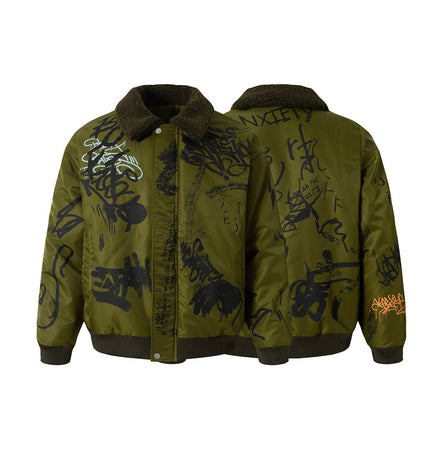 THETLSTUDIO Retro Graffiti Aviator Jacket