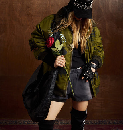 THETLSTUDIO Retro Graffiti Aviator Jacket