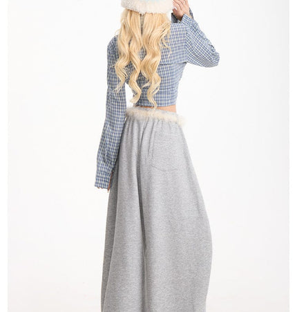 THETLSTUDIO Retro plush belt sweatpants, women's casual loose wide-legged dancing, lazy wind, mopping the floor, slimming jazz style scimitar pants