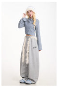 TALKLESSFASHION Retro plush belt sweatpants, women's casual loose wide-legged dancing, lazy wind, mopping the floor, slimming jazz style scimitar pants