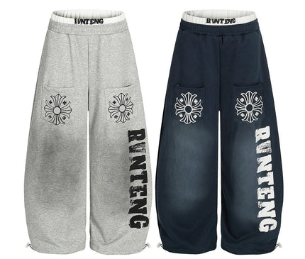 TALKLESSFASHION Retro Scimitar Cross Sweatpants
