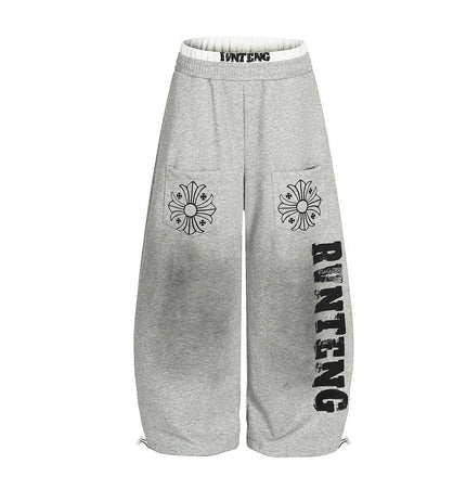 TALKLESSFASHION Retro Scimitar Cross Sweatpants