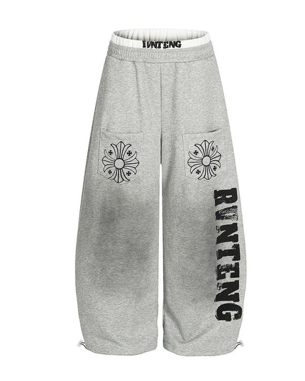TALKLESSFASHION Retro Scimitar Cross Sweatpants
