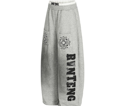TALKLESSFASHION Retro Scimitar Cross Sweatpants