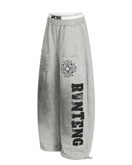 TALKLESSFASHION Retro Scimitar Cross Sweatpants