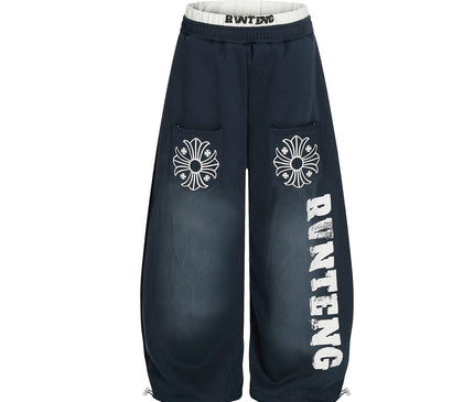 TALKLESSFASHION Retro Scimitar Cross Sweatpants