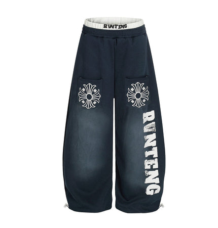 TALKLESSFASHION Retro Scimitar Cross Sweatpants
