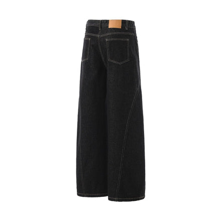 TALKLESSFASHION Retro Scimitar Wide-Leg Denim