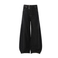 TALKLESSFASHION Retro Scimitar Wide-Leg Denim