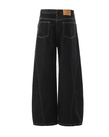 TALKLESSFASHION Retro Scimitar Wide-Leg Denim