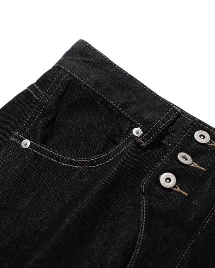 TALKLESSFASHION Retro Scimitar Wide-Leg Denim