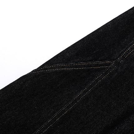 TALKLESSFASHION Retro Scimitar Wide-Leg Denim