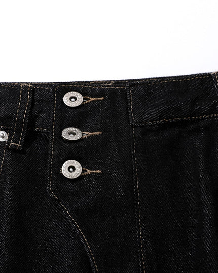 TALKLESSFASHION Retro Scimitar Wide-Leg Denim