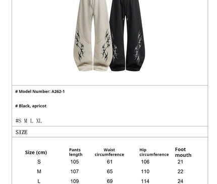TALKLESSFASHION Retro Scimitar Wide-Leg Sweatpants