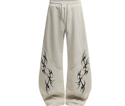 TALKLESSFASHION Retro Scimitar Wide-Leg Sweatpants