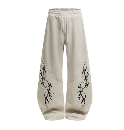TALKLESSFASHION Retro Scimitar Wide-Leg Sweatpants