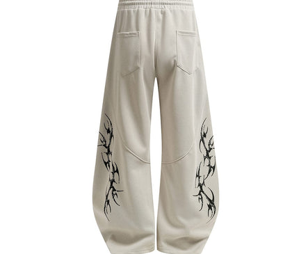 TALKLESSFASHION Retro Scimitar Wide-Leg Sweatpants