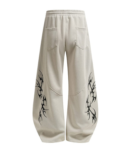 TALKLESSFASHION Retro Scimitar Wide-Leg Sweatpants
