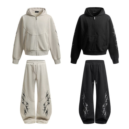 TALKLESSFASHION Retro Scimitar Wide-Leg Sweatpants