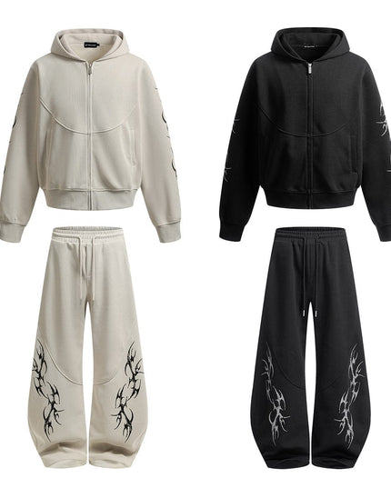 TALKLESSFASHION Retro Scimitar Wide-Leg Sweatpants