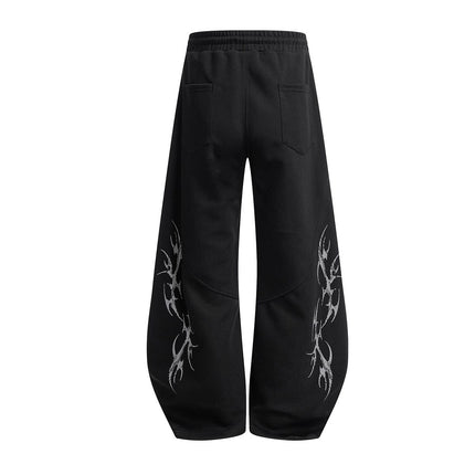 TALKLESSFASHION Retro Scimitar Wide-Leg Sweatpants