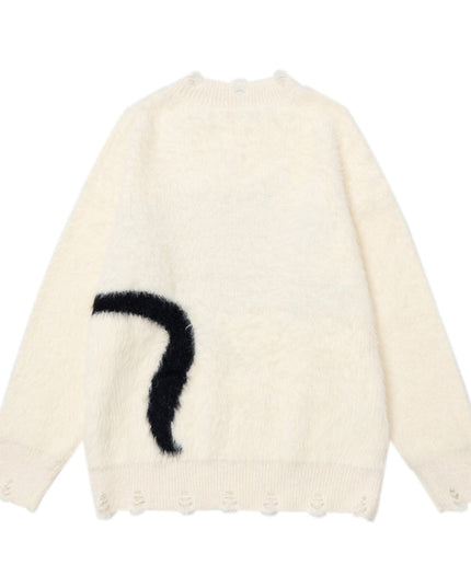 TALKLESSFASHION Retro Sleeping Cat Sweater—1811