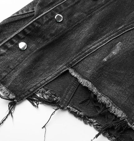 THETLSTUDIO Retro Slim Ethnic Denim Vest