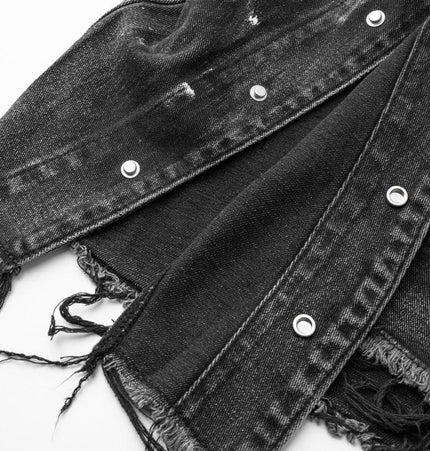 THETLSTUDIO Retro Slim Ethnic Denim Vest