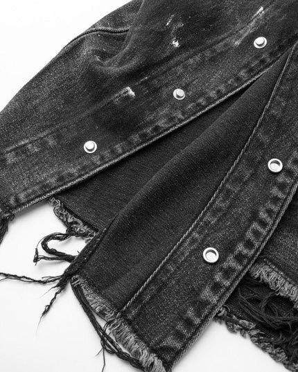 TALKLESSFASHION Retro Slim Ethnic Denim Vest