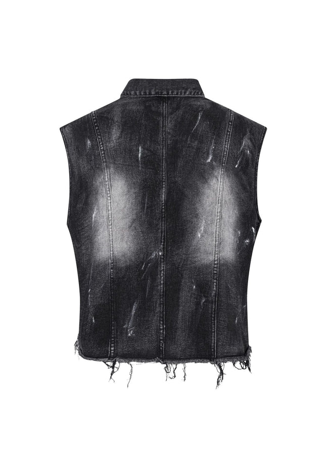 TALKLESSFASHION Retro Slim Ethnic Denim Vest