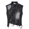 TALKLESSFASHION Retro Slim Ethnic Denim Vest