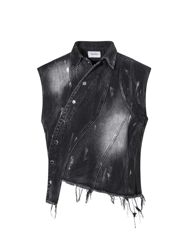Retro Slim Ethnic Denim Vest